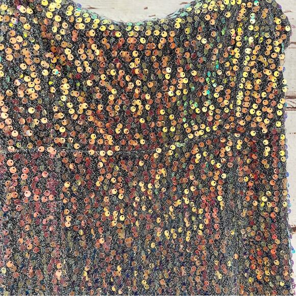 URBAN OUTFITTERS Kyle Holographic Sequin Mini Dress Size XS - Picture 3 of 9